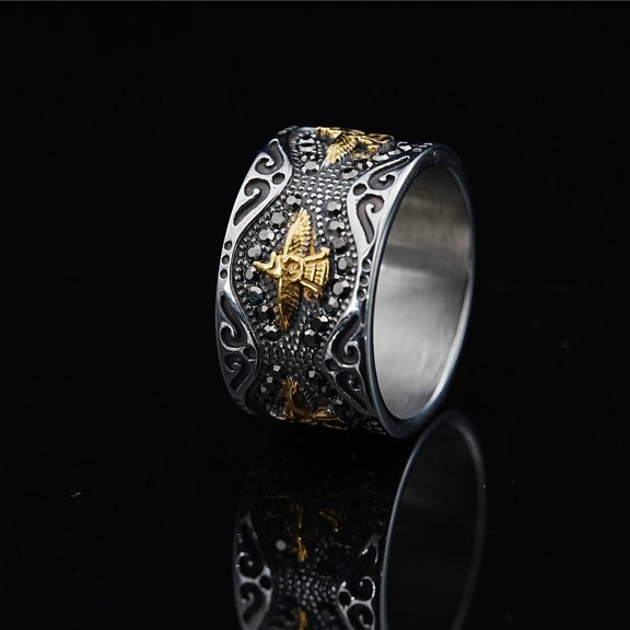 Retro Style Eagle Wings Personality Fashion Ring Alloy Non-fading