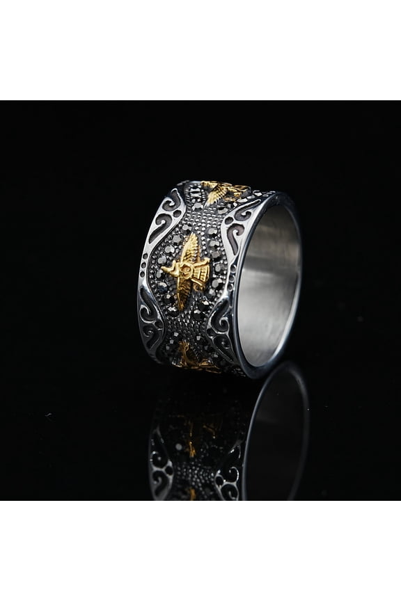 Retro Style Eagle Wings Personality Fashion Ring Alloy Non-fading