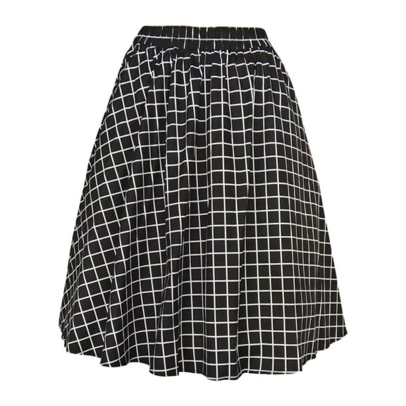 Retro Style Elastic Waist Printed Long Skirts