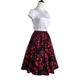 thumbnail image 1 of Retro Style Elastic Waist Printed Long Skirts, 1 of 3