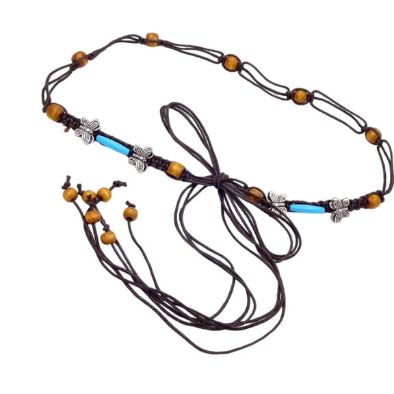 Retro Style Ethnic Belt Women Decorative Skirt Sash Wax Cord Waist Rope
