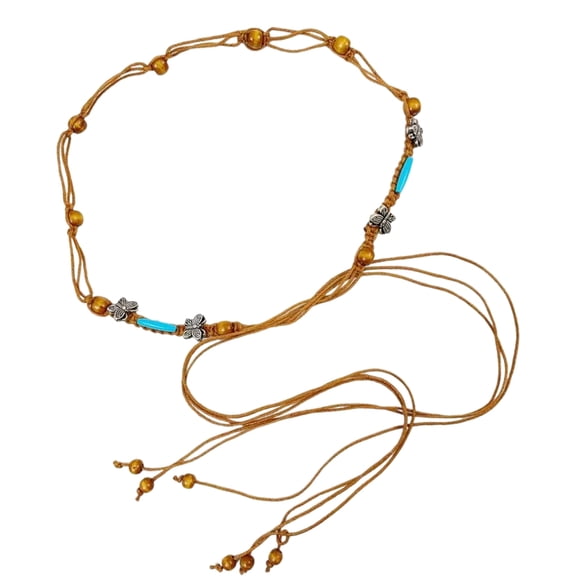 Retro Style Ethnic Belt Women Decorative Skirt Sash Wax Cord Waist Rope