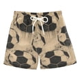 thumbnail image 1 of Retro Style Football Patterns Swim Trunks Board Shorts Beach Pants Bathing Bottoms M, 1 of 8