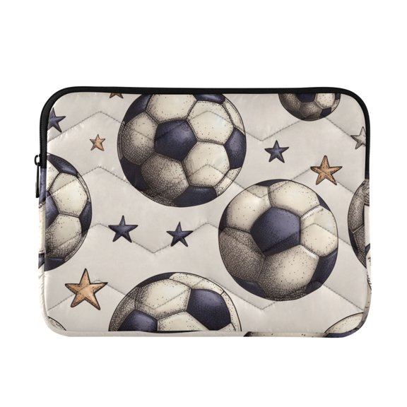 Retro Style Football with Stars Quilted Laptop Protective Cases Computer Sleeves Tablet Bags Briefcases L