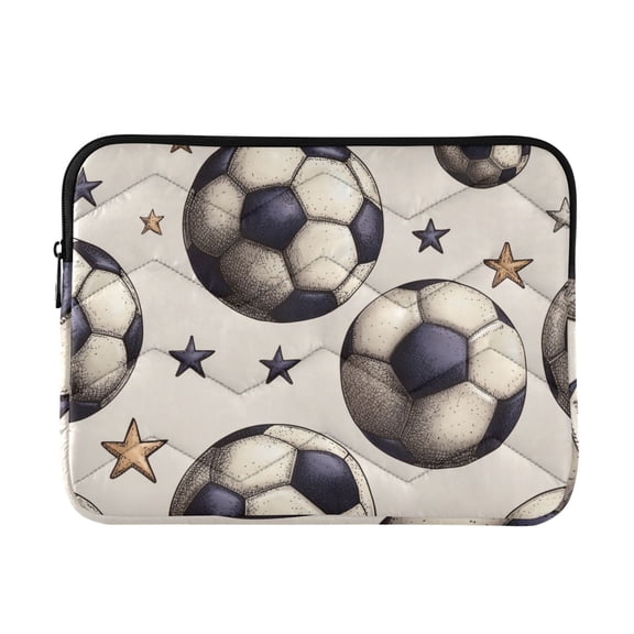 Retro Style Football with Stars Quilted Laptop Protective Cases Computer Sleeves Tablet Bags Briefcases M