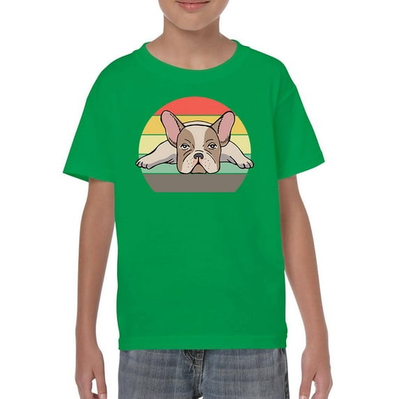 Retro Style Frenchie Bulldog T-Shirt Juniors -Image by Shutterstock, Small