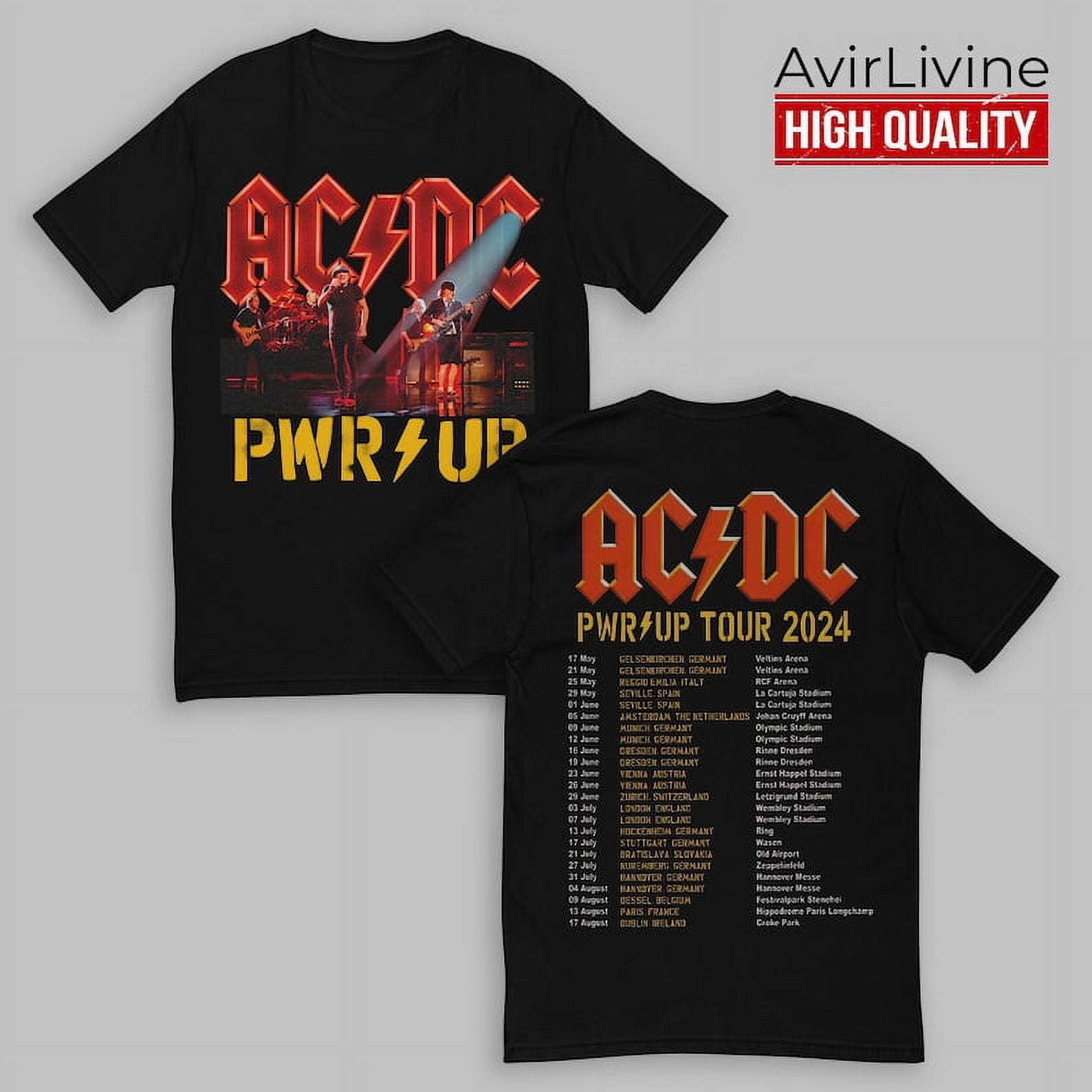 Retro Style Graphic ACDC Band Music Tour 2024 For Fan Unisex TShirt