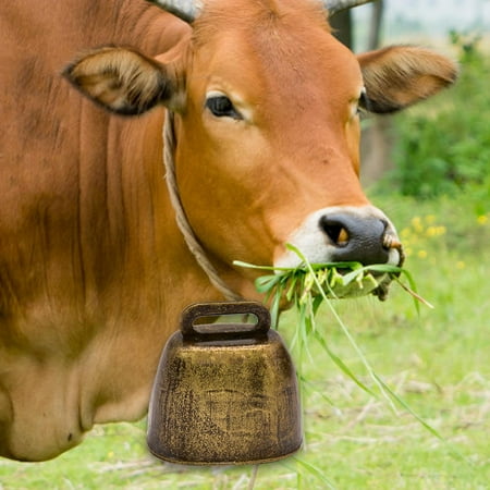 Retro Style Grazing Bell Loudly Calling Premium Cowbell Wind Chime Pendant Small Bronze Color