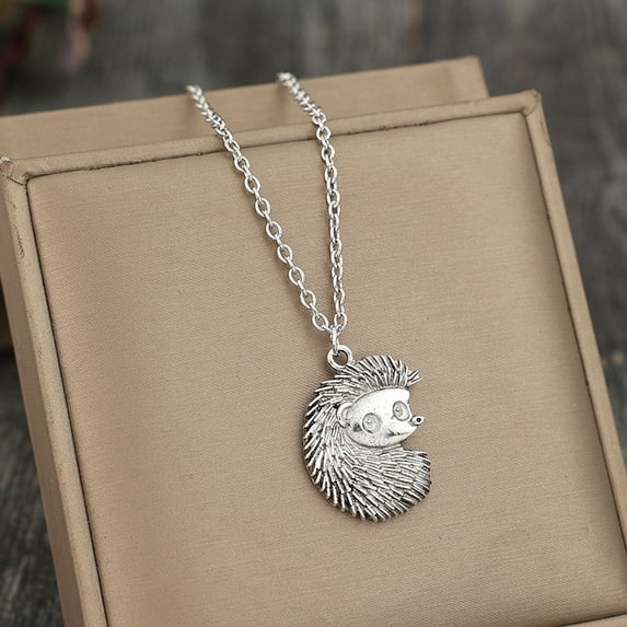 Retro Style Hedgehog Silver Alloy Pendant Necklace