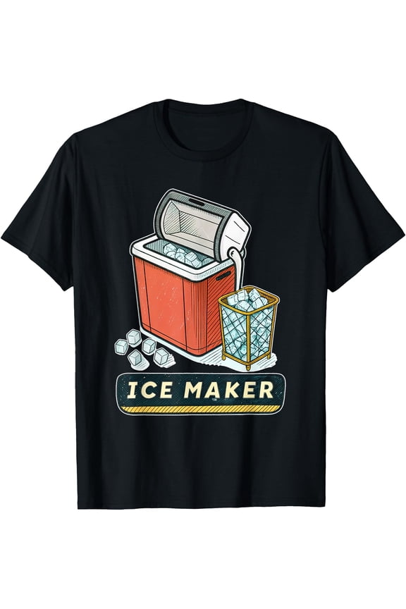 Retro Style Ice Maker Cube Print T-Shirt, Unisex T-Shirt