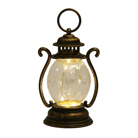 Retro Style LED Hanging Lantern with Hook - Soft Lighting Battery-Powered Desktop LED Night Light - Party Decoration