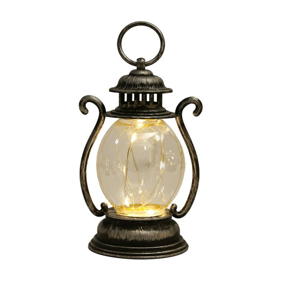 Retro Style LED Hanging Lantern with Hook - Soft Lighting Battery-Powered Desktop LED Night Light - Party Decoration