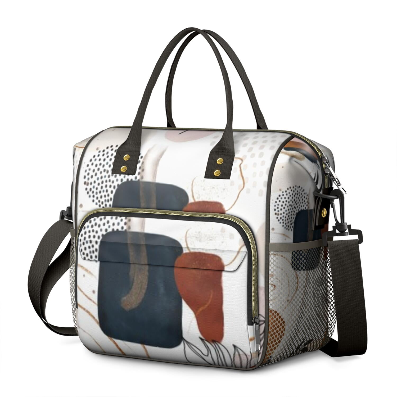 Retro Style Large Lunch Box for Women, Boho Chic Leakproof Tote with Artistic Aesthetic, Dual Insulated Compartments for Teachers, Travel, or Gym