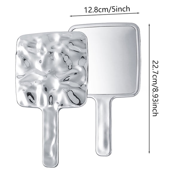 Retro Style Liquid Shape Square Mirror Mini Hand-Held Desktop Cosmetic Mirror (2pcs)