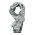thumbnail image 1 of Retro Style Men's Scarf, Lightweight Breathable Summer Scarf for Men, Striped Color Block Design in Navy, Casual Thin Scarf for Spring and Summer Outfits - Light Ashy, 1 of 5