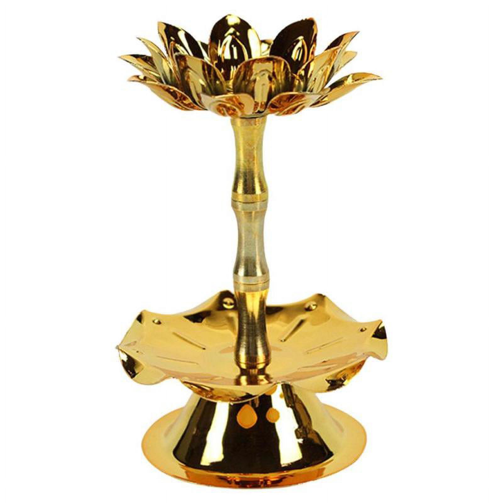 Retro Style Metal Lotus Candle Holder Stand Buddha Ghee Lamp Holder