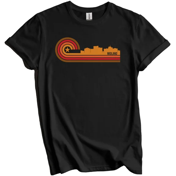 Retro Style Midland Texas Skyline T-Shirt