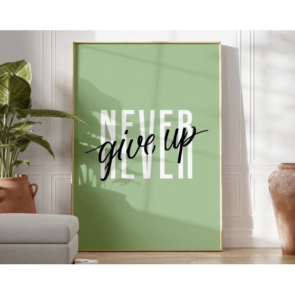 Retro Style Mint Green Wall Art Quote Typography Poster Print Trendy Retro Art Inspirational Modern Kitchen Decor Gift For Friend Wall Art