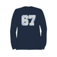 thumbnail image 1 of Retro Style Number 67 Design Men's Sweatshirt, 1 of 3