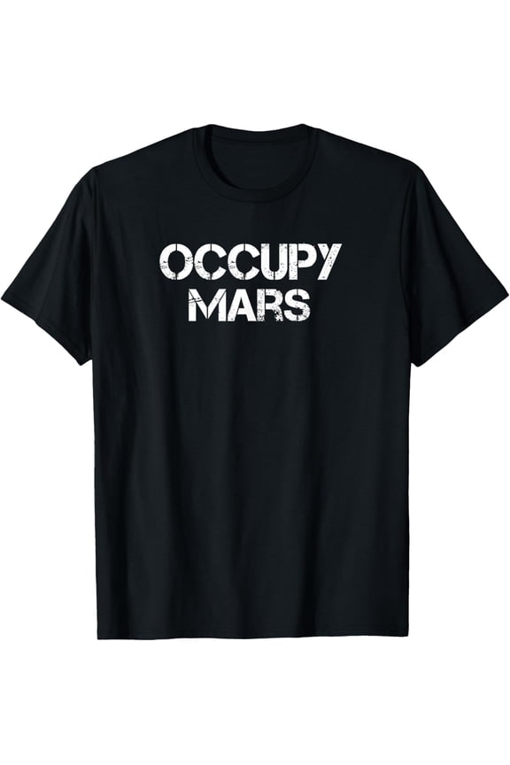 Retro Style Occupy Mars T-Shirt T-ShirtMen and women, Black T-shirt, size: Extra large S-4XL