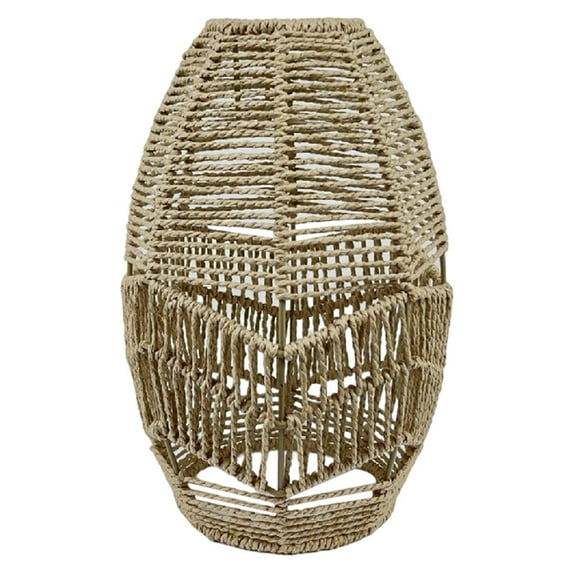 Retro Style Pendant Lamp Shade Hanging Light Fixture Paper Rope Rattan Handwoven Lampshade for Teahouse Home Bedroom Room , B