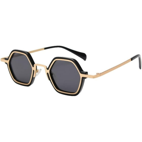 Retro Style Polarized Sunglasses For Men Uv400 Polygon Male Punk Ladies Sun Glasses Vintage Women Metal Hexagon