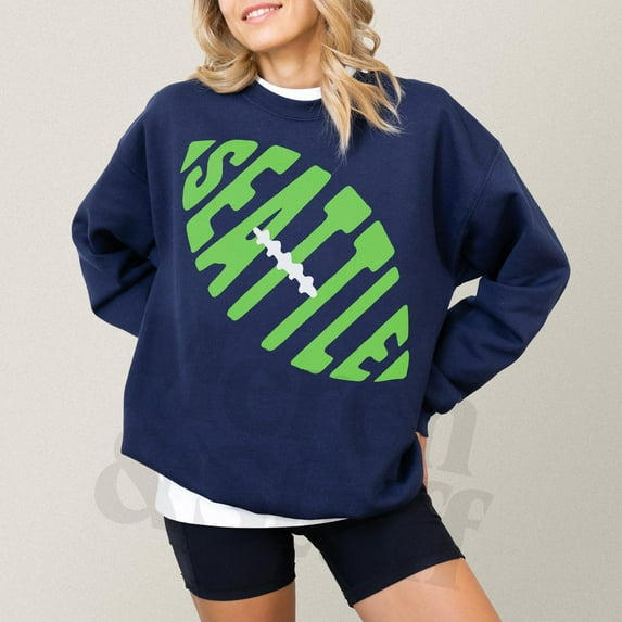 Retro Style Seattle Game Day Football Logo Unisex Sweatshirt – Vintage Sports Fan Pullover