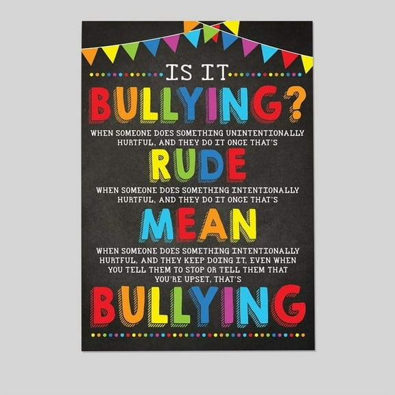 Retro Style - Size 24''x36'' - Postora Andaz Press Classroom Teacher Wall Art Decor Poster Signs Is It Bullying?