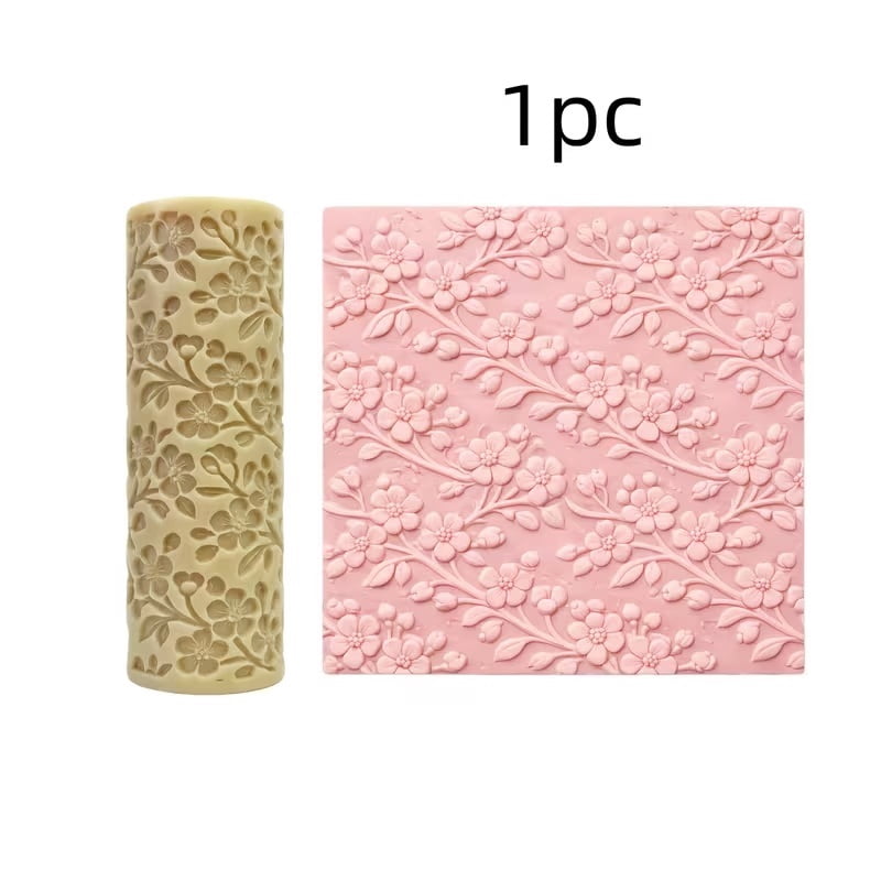 Retro Style Small Flower Polymer Clay Embossed Texture Roller - Creative Ceramic Sculpture Tool