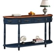 thumbnail image 1 of Retro-Style Solid Pine Console Table | Multifunctional with 2 Drawers and Shelf | For Dining Room, Bedroom | High Weight Capacity and Elegant Look, 1 of 3