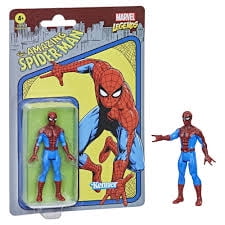 RetroStyle Spidey Figure  Red and Blue Suited Hero on Vintage Cardback (Boxed Display)