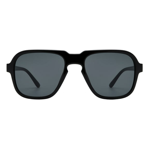 Retro Style Sunglasses Square Keyhole Frame Unisex Fashion UV 400 Black, Black