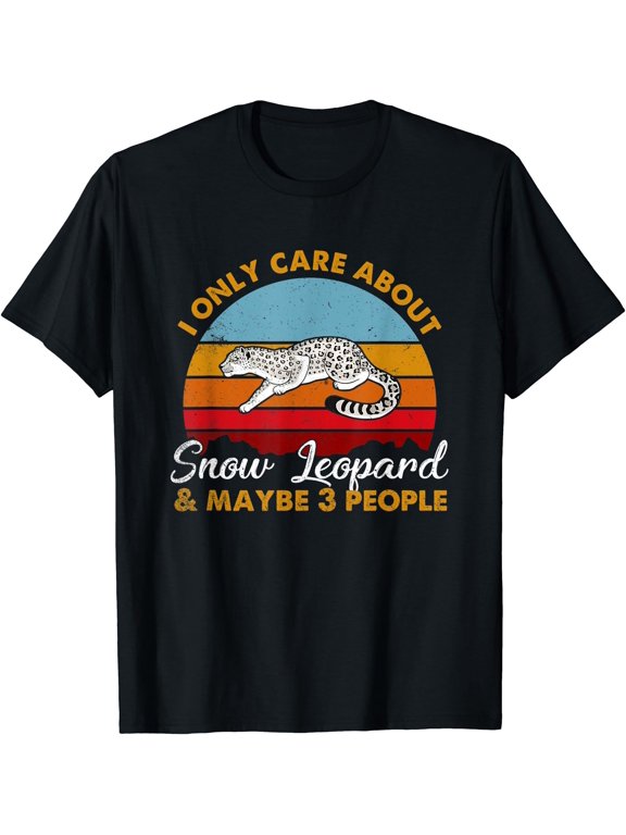 Retro Style Sunset Snow Leopard T-Shirt