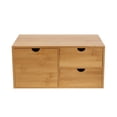 thumbnail image 1 of Retro Style Tabletop Bamboo Storage Box Desk Organizer Box with Recess Handles, 1 of 12