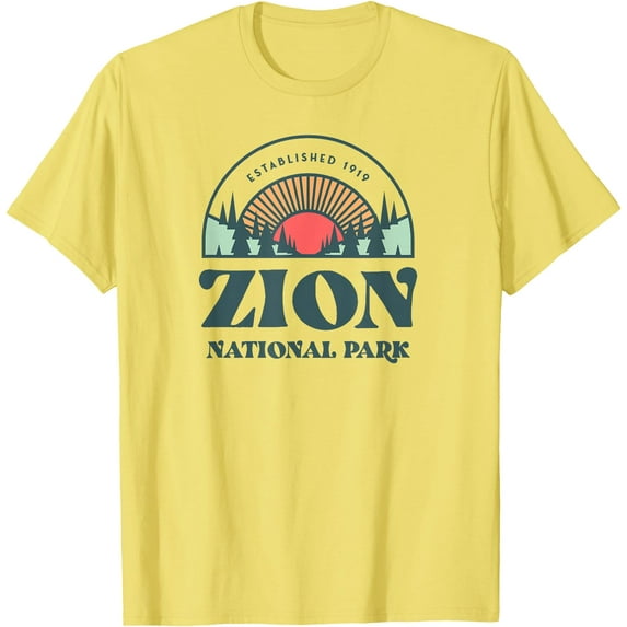 Retro Style Utah Zion National Park Unisex T-Shirt for Men Women Kids Toddler,Cornsilk Color,Size YM