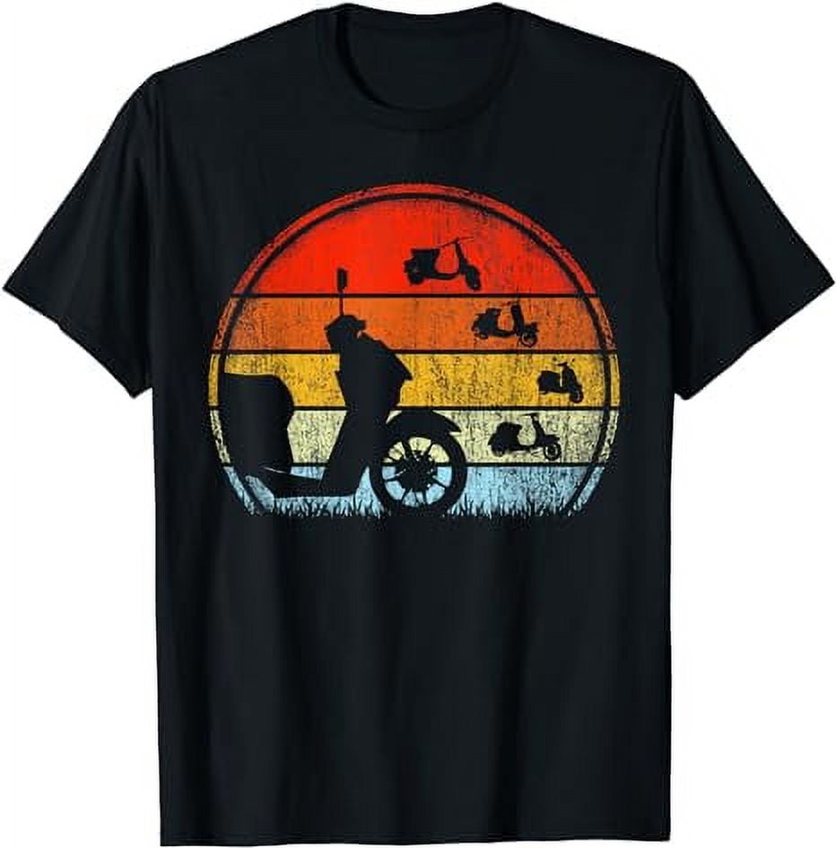 Retro Motor Print Short Sleeve T-Shirt main image 1