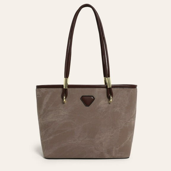 Retro Style Women Handbag Veganic PU Leather Material Office Lady Work Tote For Commuter High Capacity Shoulder Bag Fits Up to Laptop 12"