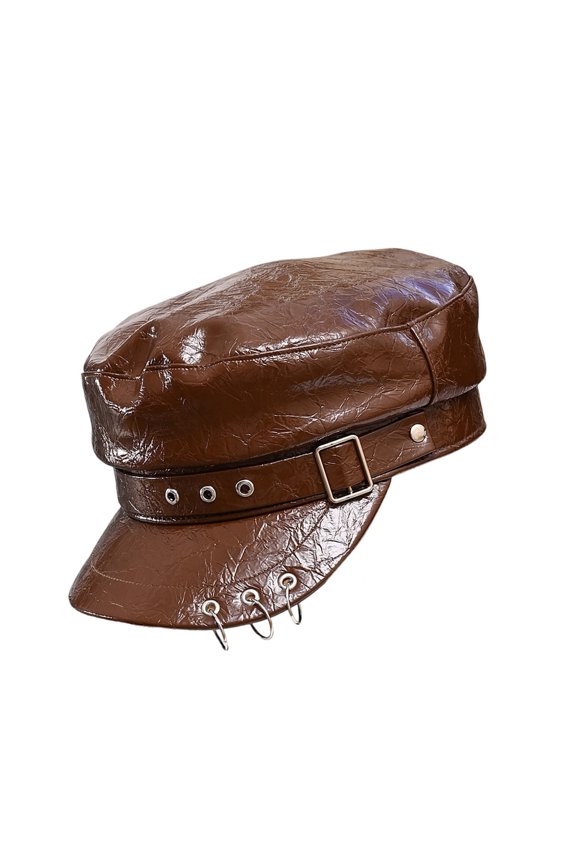 Retro Styles Breathable PU Leather Berets Cap Adjustable Design For Men Women Fashionable Accessory Everyday Wear