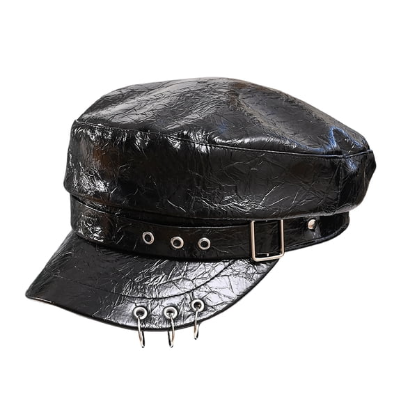 Retro Styles Breathable PU Leather Berets Cap Adjustable Design For Men Women Fashionable Accessory Everyday Wear