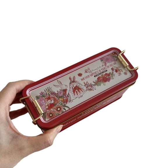 Retro Styles Decorative Tin With Latches For Holiday Gifts Sweets Storage
