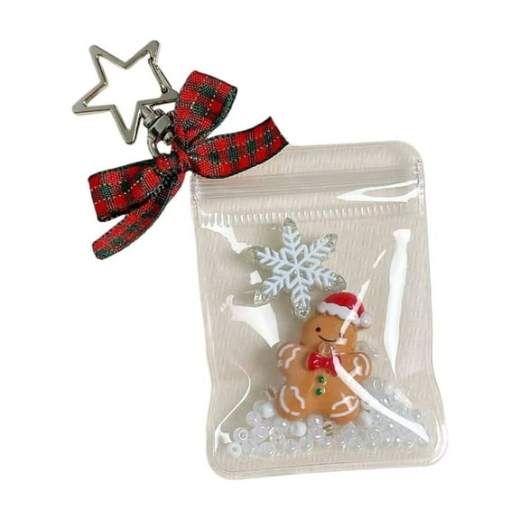 Retro Styles Gingerbreads Man Keychain Multiuse Phone Charm Holiday Gift Accessory