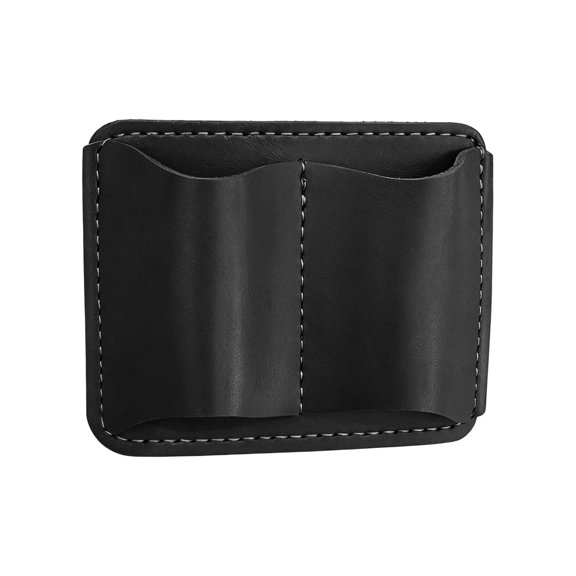 Retro Styles PU Leather Double Pen Case With Easy Open Close Functionality For Workplace Double Pen Pocket Holder Clip