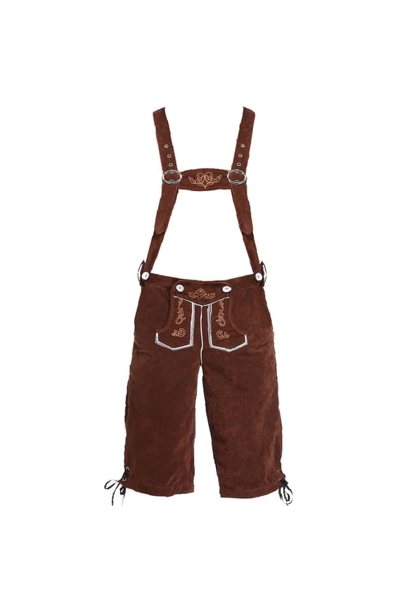 Retro Styles Suspenders Shorts Unisex Polyester Oktoberfest Outfit Easy Care Casual Wear Traditional German Costume Short