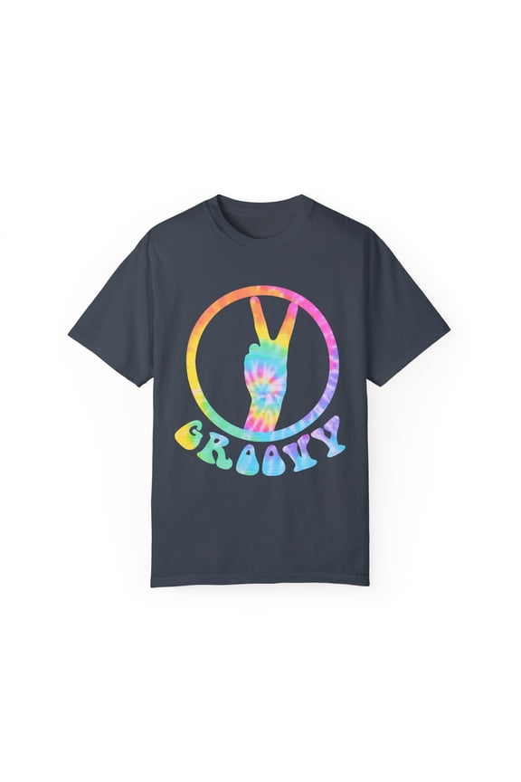 Retro Stylish Seventies Graphics Gift Cool Vintage Groovy 70s 1970s Style Disco Colors Men Women Unisex Garment-Dyed T-shirt