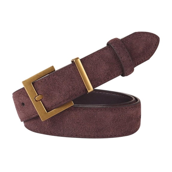 Retro Suede Belt Ladies Jeans Belt Women Fashion Dress Belt with Gold Buckle