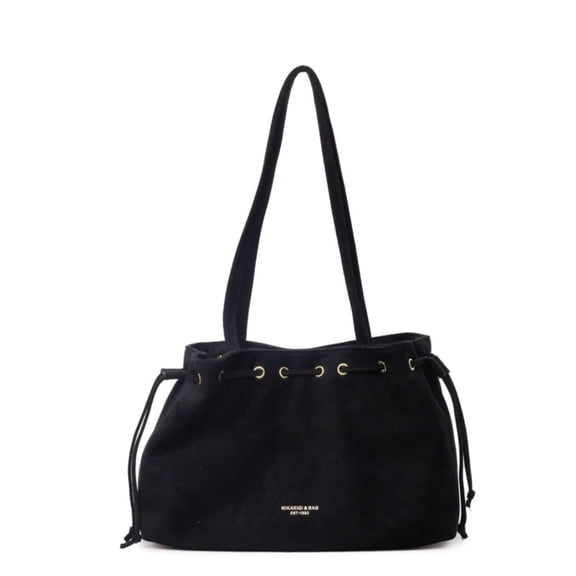 Retro Suede Bucket Purse Causal Travel College Crossbody Bag Drawstring Handbag Purse for Women Shouder Straps Tote