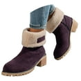 thumbnail image 1 of Retro Suede Mid Calf Boots with Side Zipper and Heel for Women's Fashionable Winter Comfort and Warmth, 1 of 5