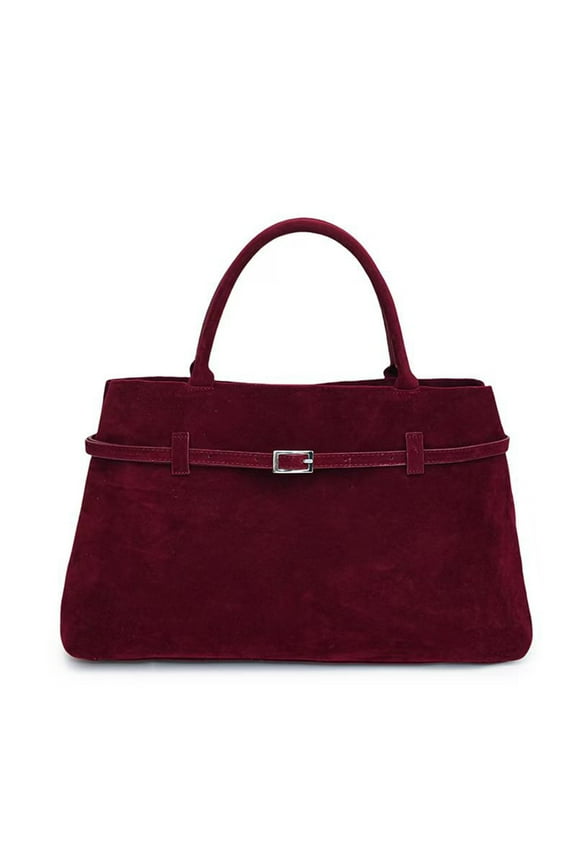 Retro Suede Tote Bag – Stylish & Versatile Handheld Shoulder Purse (Black/Brown/Red, Spacious Designer-Inspired Carryall)