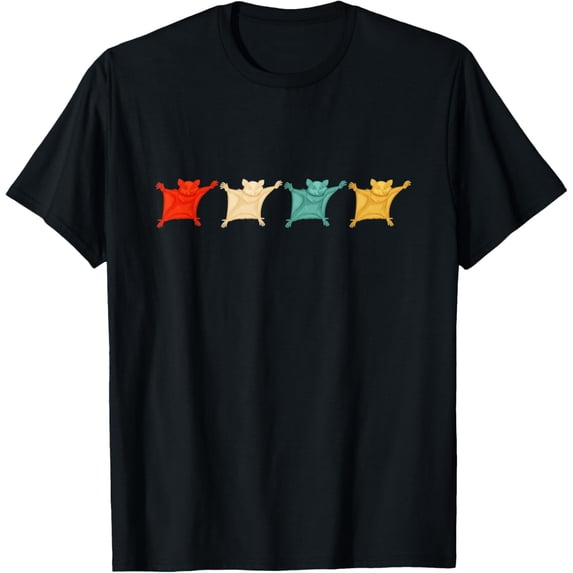 Retro Sugar Glider T-Shirt men and women can wear, black, white, gifts