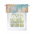 thumbnail image 1 of Retro Summer Beach Curtain Valances for Windows, Flowers Ocean Starfish Coastal Kitchen Valance Window Treatment, Light Filtering Block Curtains for Bathroom/Bedroom/Living Room 54'' x 18'', 1 of 9